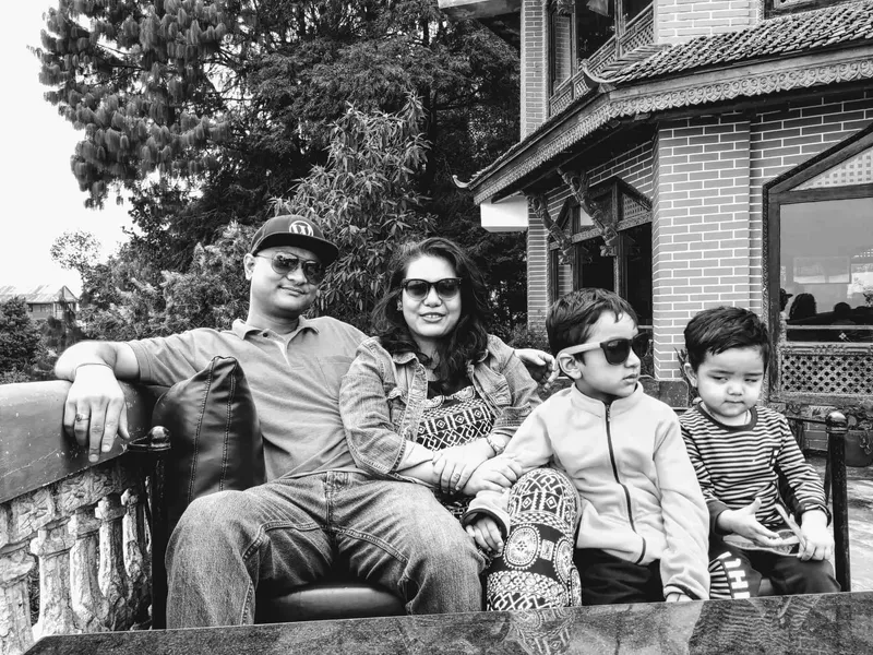 Pratik Lal Shrestha with family